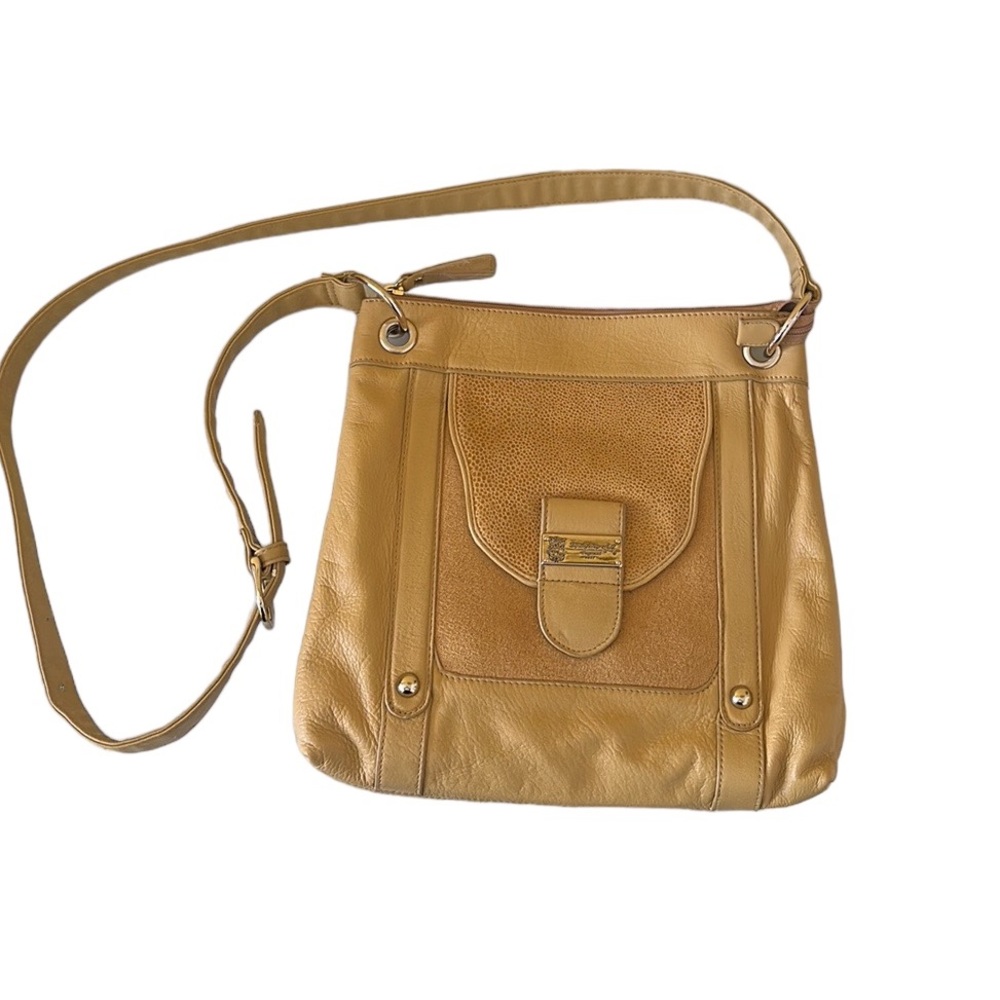 Sharif Leather Shoulder Crossbody Bag with Tote in Mustard Yellow NWOT
